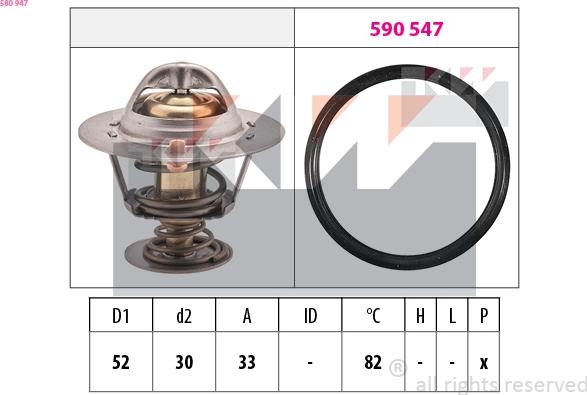 KW 580 947 - Термостат, охладителна течност vvparts.bg