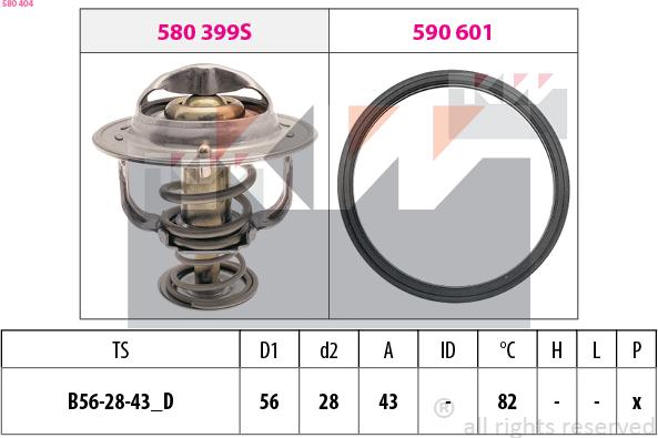 KW 580 404 - Термостат, охладителна течност vvparts.bg