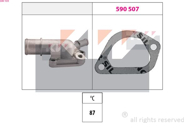 KW 580 159 - Термостат, охладителна течност vvparts.bg