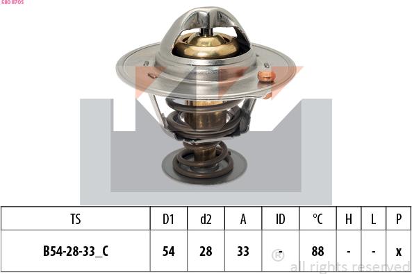 KW 580 870S - Термостат, охладителна течност vvparts.bg