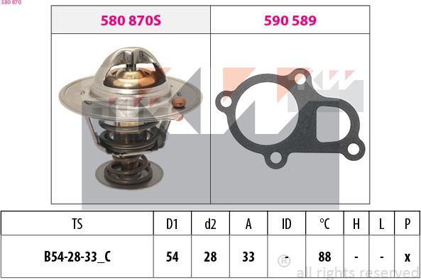 KW 580 870 - Термостат, охладителна течност vvparts.bg