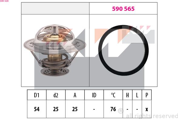 KW 580 328 - Термостат, охладителна течност vvparts.bg