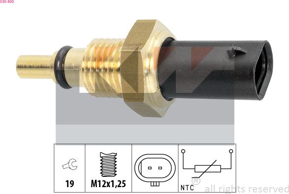 KW 530 400 - Датчик, темература на маслото vvparts.bg