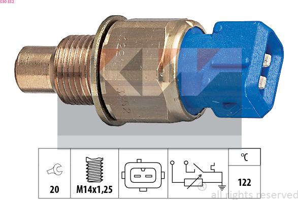 KW 530 552 - Датчик, температура на охладителната течност vvparts.bg