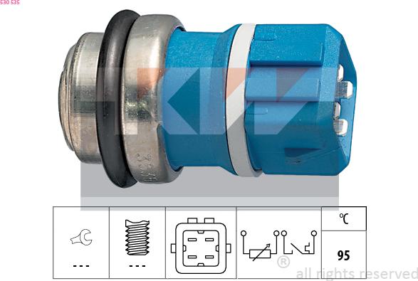 KW 530 535 - Датчик, температура на охладителната течност vvparts.bg