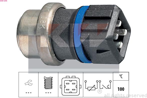 KW 530 536 - Датчик, температура на охладителната течност vvparts.bg