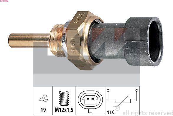 KW 530 098 - Датчик, темература на маслото vvparts.bg