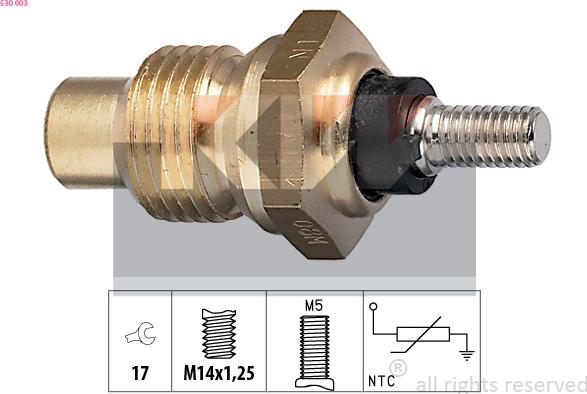 KW 530 003 - Датчик, температура на охладителната течност vvparts.bg