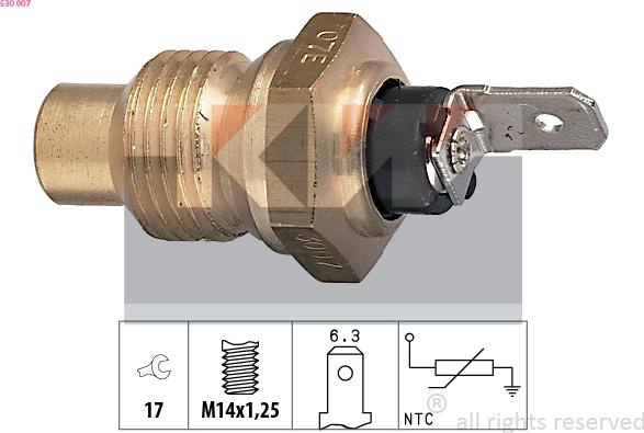 KW 530 007 - Датчик, температура на охладителната течност vvparts.bg