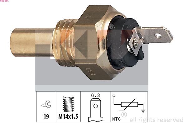 KW 530 015 - Датчик, температура на охладителната течност vvparts.bg