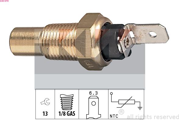 KW 530 079 - Датчик, температура на охладителната течност vvparts.bg