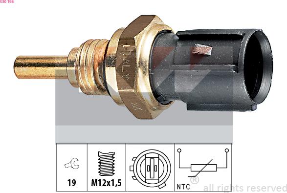 KW 530 198 - Датчик, темература на маслото vvparts.bg