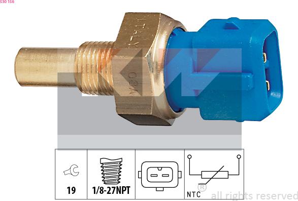 KW 530 156 - Датчик, температура на охладителната течност vvparts.bg