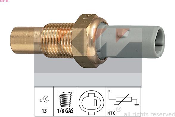 KW 530 184 - Датчик, температура на охладителната течност vvparts.bg