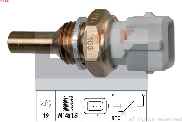 KW 530 126 - Датчик, температура на охладителната течност vvparts.bg