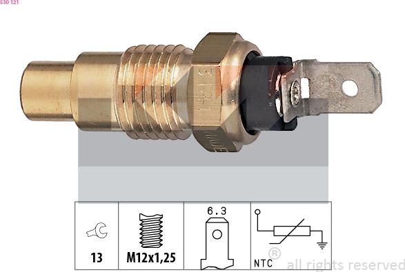 KW 530 121 - Датчик, температура на охладителната течност vvparts.bg