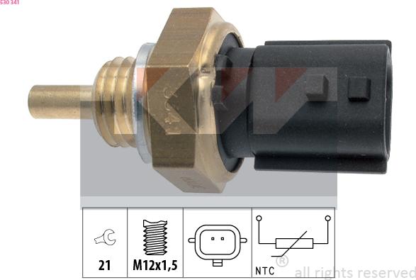 KW 530 341 - Датчик, температура на охладителната течност vvparts.bg