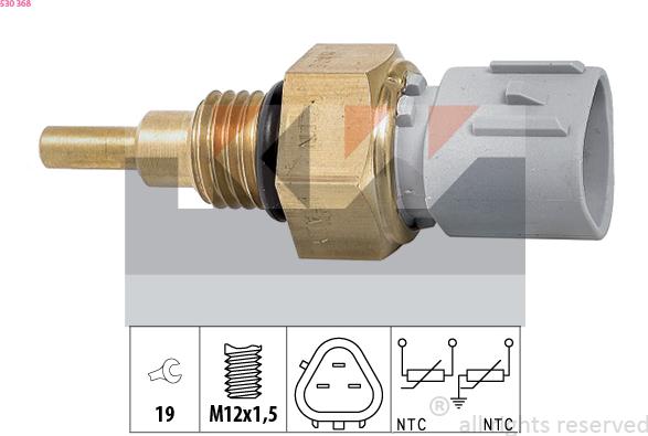 KW 530 368 - Датчик, температура на охладителната течност vvparts.bg