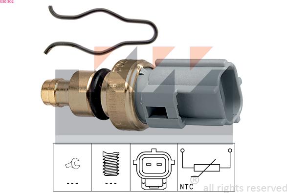 KW 530 302 - Датчик, температура на охладителната течност vvparts.bg