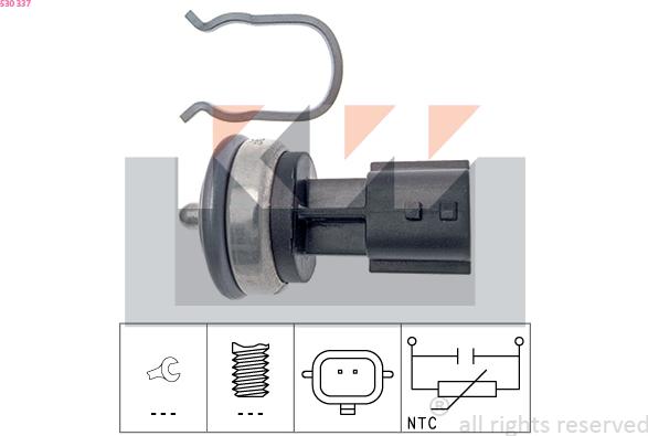 KW 530 337 - Датчик, температура на охладителната течност vvparts.bg