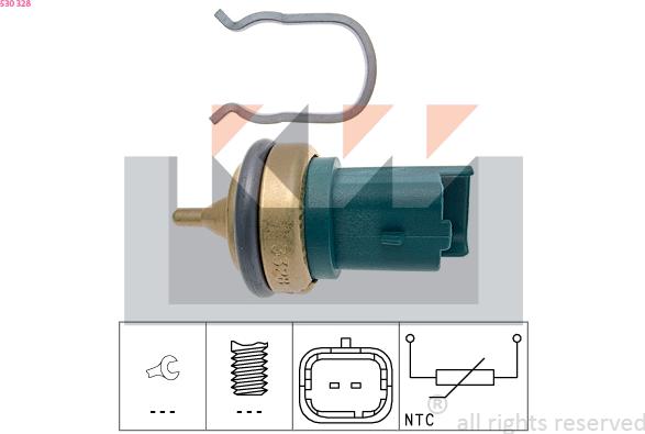 KW 530 328 - Датчик, температура на охладителната течност vvparts.bg