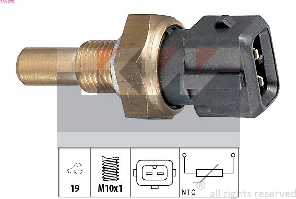 KW 530 255 - Датчик, темература на маслото vvparts.bg