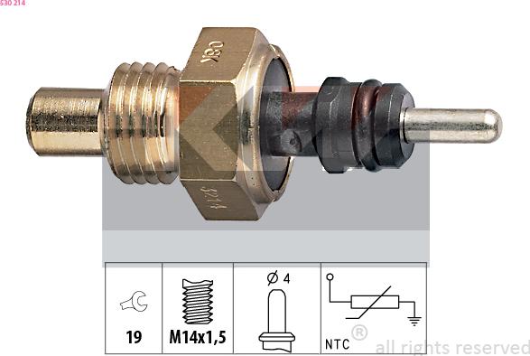 KW 530 214 - Датчик, температура на охладителната течност vvparts.bg