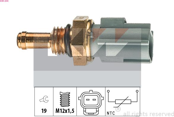 KW 530 234 - Датчик, темература на маслото vvparts.bg