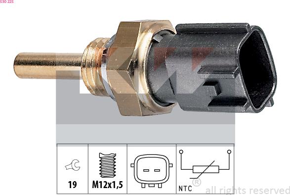 KW 530 225 - Датчик, темература на маслото vvparts.bg