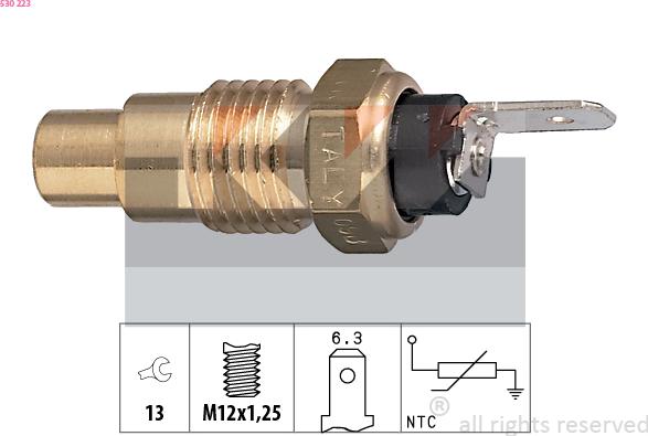 KW 530 223 - Датчик, температура на охладителната течност vvparts.bg