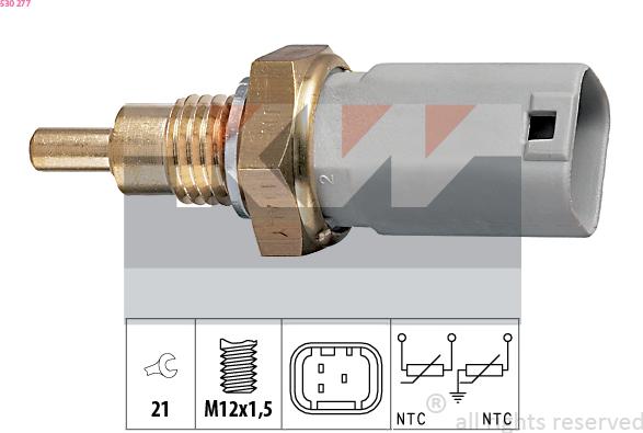 KW 530 277 - Датчик, температура на охладителната течност vvparts.bg