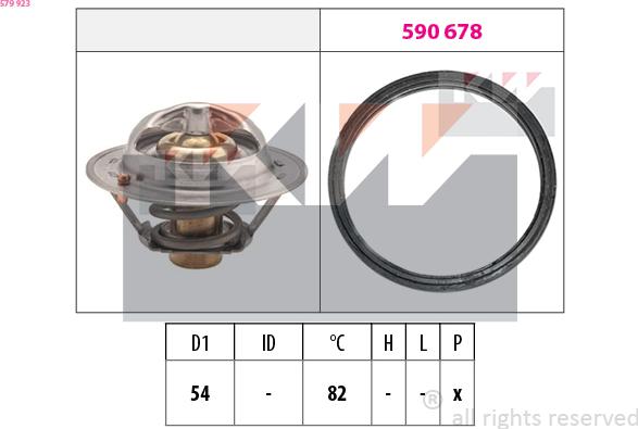 KW 579 923 - Термостат, охладителна течност vvparts.bg