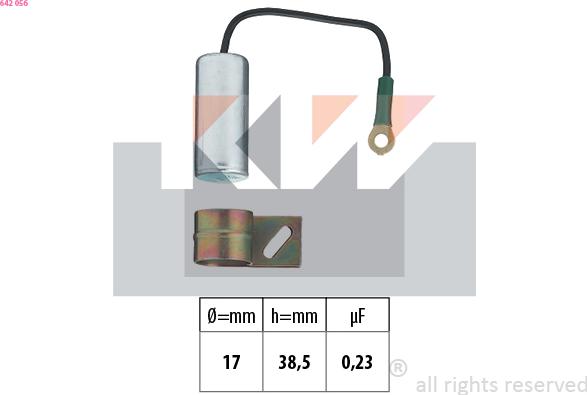 KW 642 056 - Кондензатор, запалителна система vvparts.bg