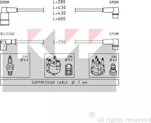 KW 359 417 - Комплект запалителеи кабели vvparts.bg