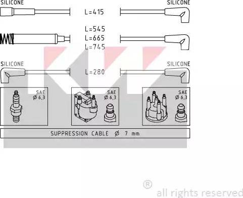 KW 359 513 - Комплект запалителеи кабели vvparts.bg