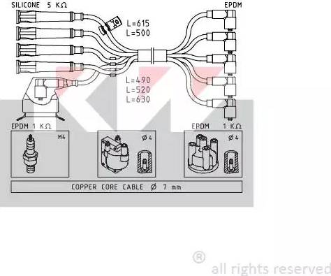 KW 359 572 - Комплект запалителеи кабели vvparts.bg