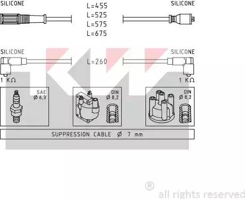KW 359 692 - Комплект запалителеи кабели vvparts.bg