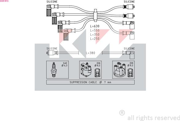 KW 359 815 - Комплект запалителеи кабели vvparts.bg