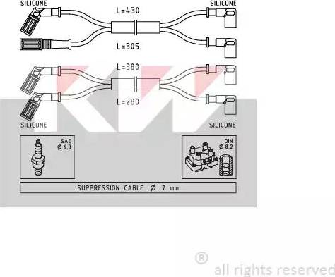 KW 359 889 - Комплект запалителеи кабели vvparts.bg