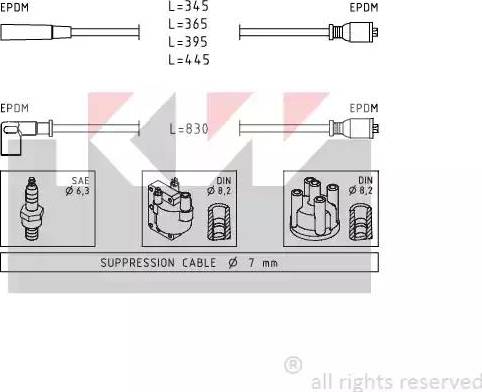 KW 359 839 - Комплект запалителеи кабели vvparts.bg