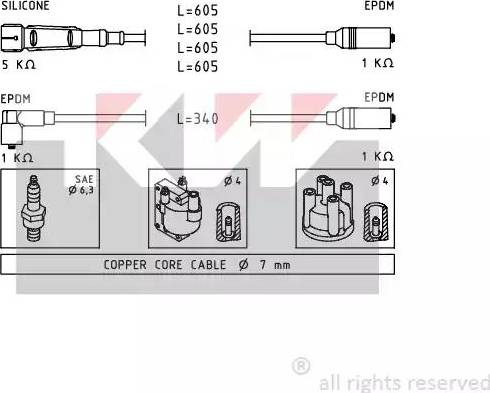 KW 359 768 - Комплект запалителеи кабели vvparts.bg