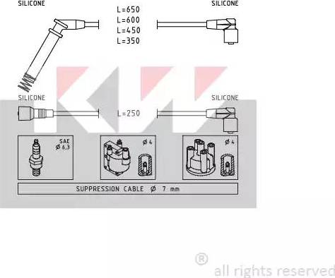 KW 358 195 - Комплект запалителеи кабели vvparts.bg