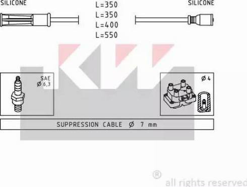 KW 360 443 - Комплект запалителеи кабели vvparts.bg