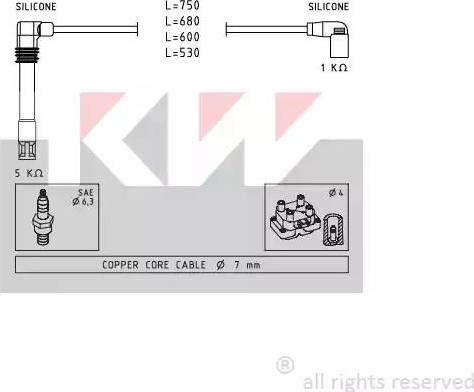 KW 360 468 - Комплект запалителеи кабели vvparts.bg