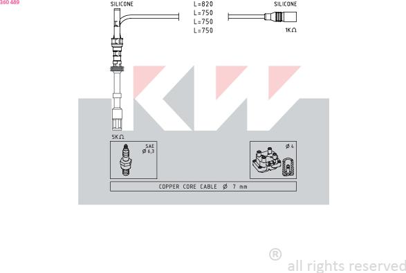 KW 360 489 - Комплект запалителеи кабели vvparts.bg