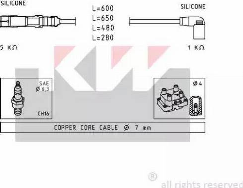 KW 360 484 - Комплект запалителеи кабели vvparts.bg