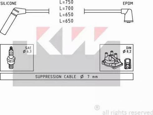 KW 360 420 - Комплект запалителеи кабели vvparts.bg