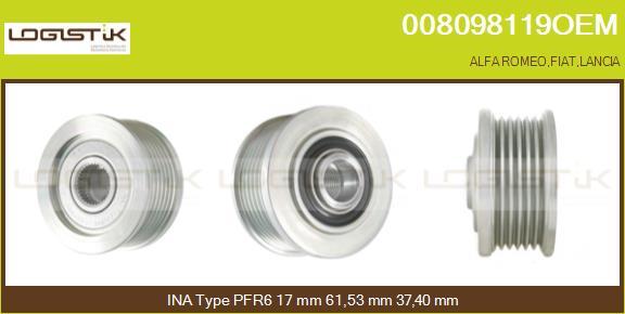 LGK 008098119OEM - Ремъчна шайба, генератор vvparts.bg