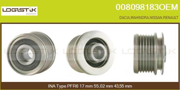 LGK 008098183OEM - Ремъчна шайба, генератор vvparts.bg