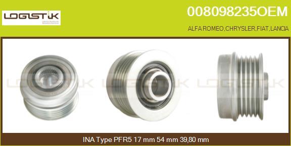 LGK 008098235OEM - Ремъчна шайба, генератор vvparts.bg